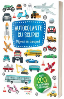 Autocolante cu sclipici. Mijloace de transport