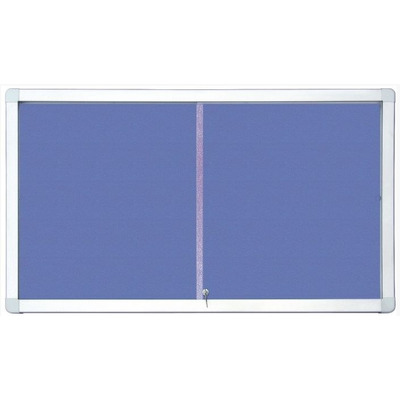 Avizier din textil, securizat cu geam glisant 1410x1010