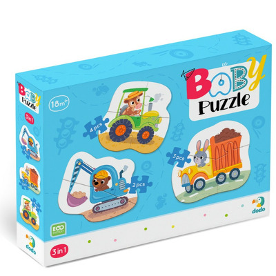 Baby puzzle 3 in 1 - Mijloace de transport (2,3,4 piese)