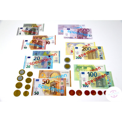 Bancnote si monede EURO. Bani de jucarie