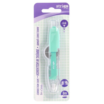Banda corectoare Strigo Pix cu mecanism, verde 5mm x 8m