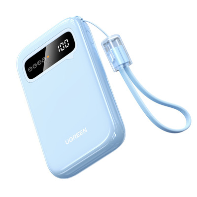 Baterie portabila Ugreen PB522, 10000mAh, 20W, USB si Type-C cu afisaj digital - bleu