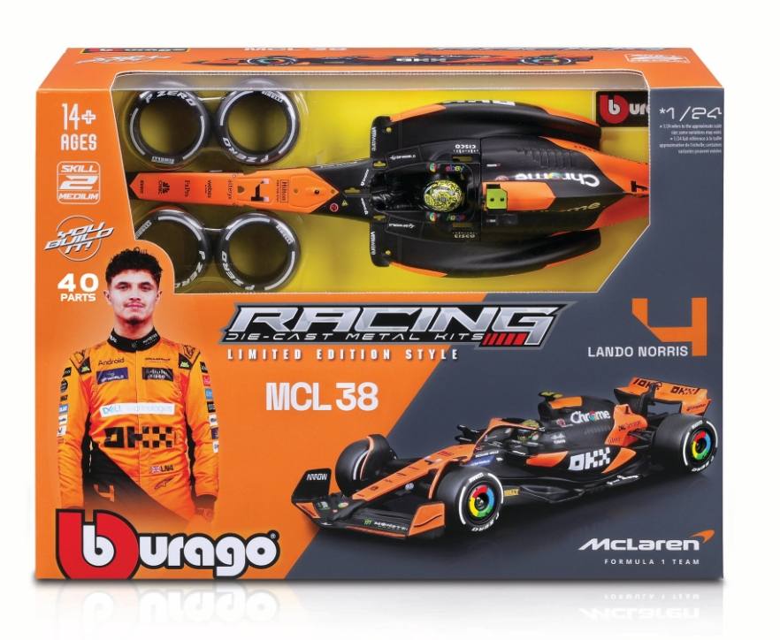 Bburago 1:24 Formula 1 McLaren MCL38 Lando Norris - Model Kit Oficial