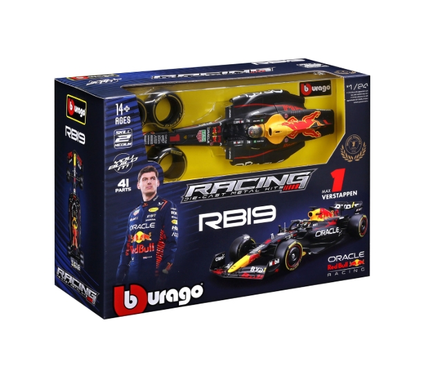 BBURAGO 1:24 Formula 1 Oracle Red Bull Racing RB19 Max Verstappen - Model Kit Asamblare