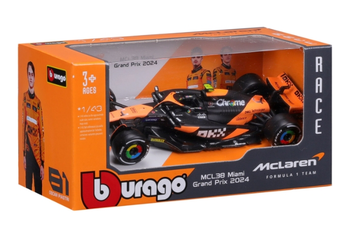 Bburago 1:43 Formula 1 McLaren F1 MCL38 2024 Nr. 4 - Macheta Oficiala
