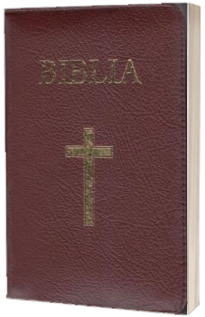 Biblia foarte mica, 043, coperta piele, grena, cu cruce, margini aurii, repertoar