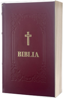 Biblia format A4 legata in piele naturala grena