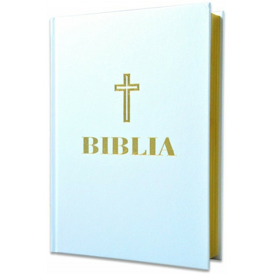 Biblia sau Sfanta Scriptura, format mijlociu (073), coperta cartonata, alba, margini aurite