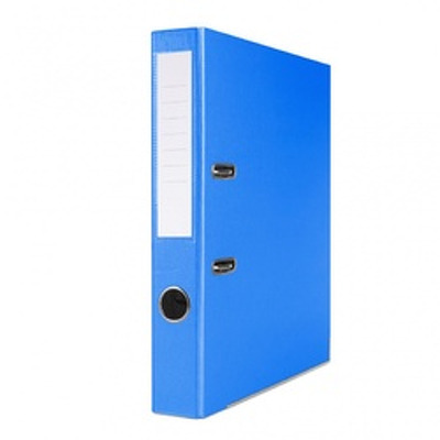 Biblioraft A4, plastifiat PP/paper, margine metalica, 50 mm, albastru