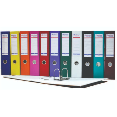 Biblioraft A4, plastifiat PP/paper, margine metalica, 50 mm, Optima Basic - gri