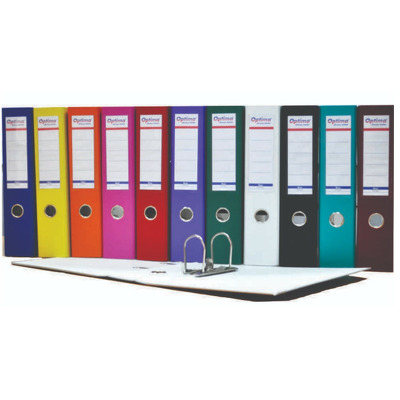 Biblioraft A4, plastifiat PP/paper, margine metalica, 50 mm, Optima Basic - portocaliu