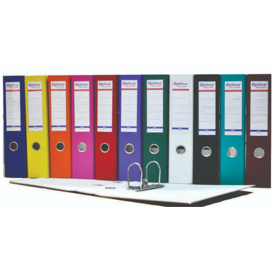 Biblioraft A4, plastifiat PP/paper, margine metalica, 50 mm, Optima Basic - visiniu