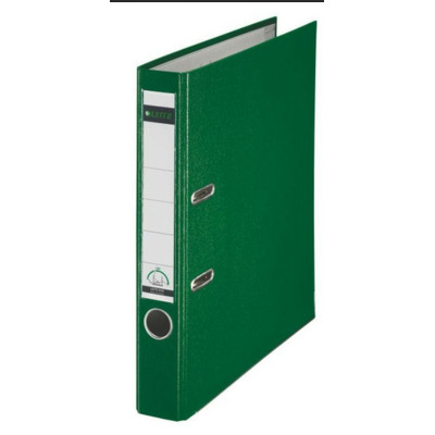 Biblioraft A4, plastifiat PP/paper, margine metalica 52 mm, LEITZ 180 - verde