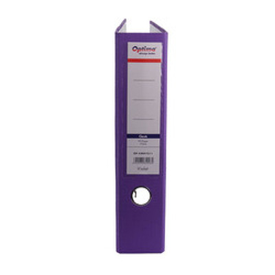 Biblioraft A4, plastifiat PP/paper, margine metalica, 75 mm, Optima Classic - violet