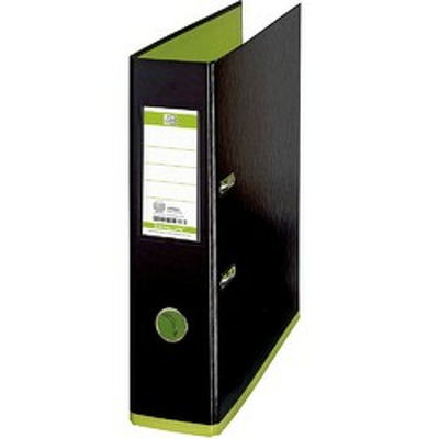 Biblioraft A4, plastifiat PP/PP, 80 mm, MyColour - negru/verde deschis