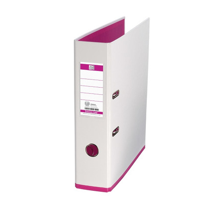 Biblioraft A4, plastifiat PP/PP, 80 mm, Oxford MyColour - alb/roz