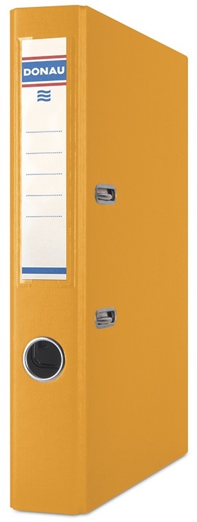 Biblioraft A4, plastifiat PP/PP, margine metalica, 50 mm, Donau Premium - orange