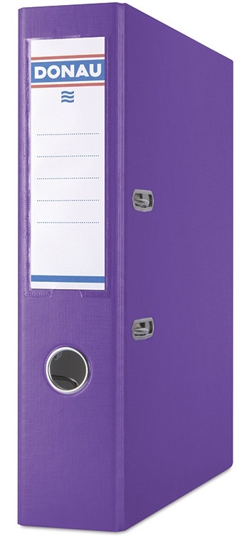 Biblioraft A4, plastifiat PP/PP, margine metalica, 75 mm, Donau Premium - violet