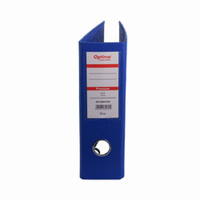 Biblioraft A5, plastifiat PP/PP, 75 mm, Optima Premium - albastru