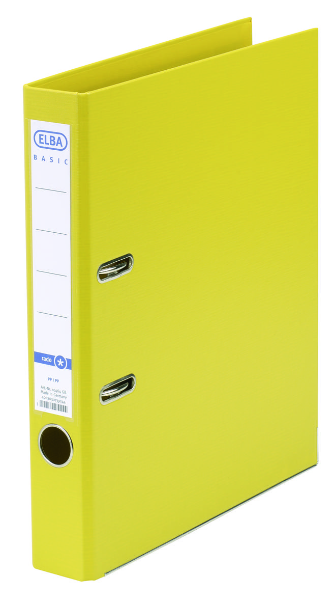 Biblioraft A4, plastifiat PP/PP, margine metalica, 50 mm, ELBA Smart Pro+ - galben