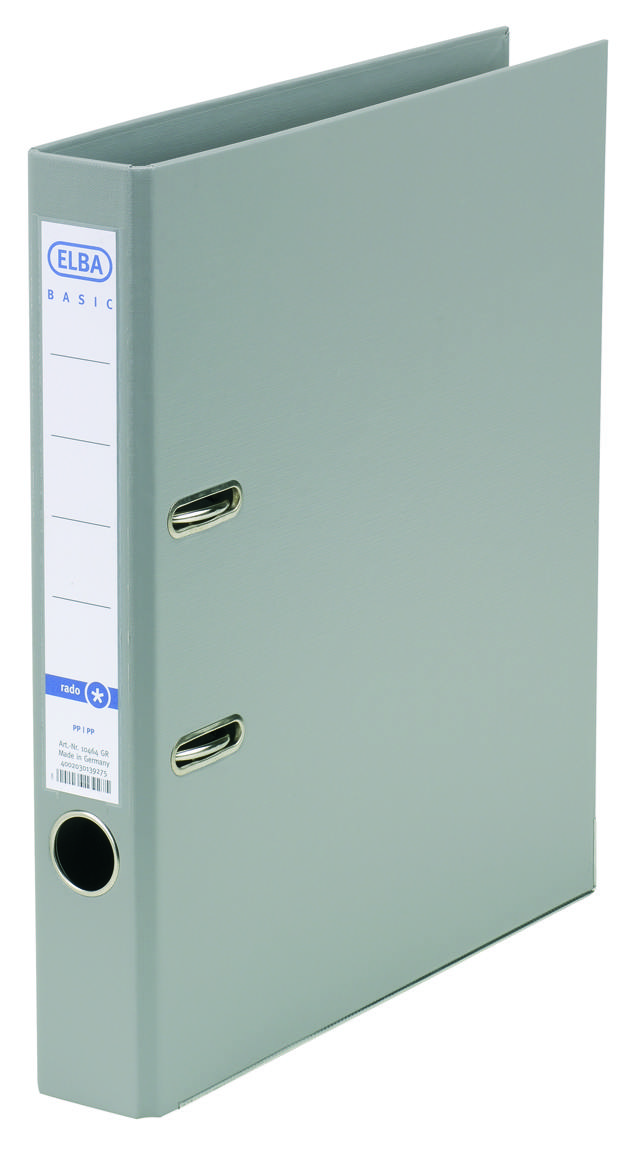 Biblioraft A4, plastifiat PP/PP, margine metalica, 50 mm, ELBA Smart Pro+ - gri