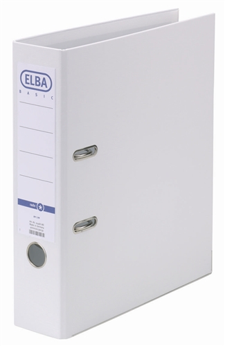 Biblioraft A4, plastifiat PP/PP, margine metalica, 80 mm, ELBA Smart Pro+ - alb
