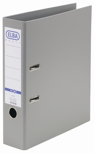 Biblioraft A4, plastifiat PP/PP, margine metalica, 80 mm, ELBA Smart Pro+ - gri
