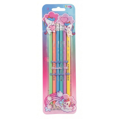 Blister 6 creioane HB, model Unicorni