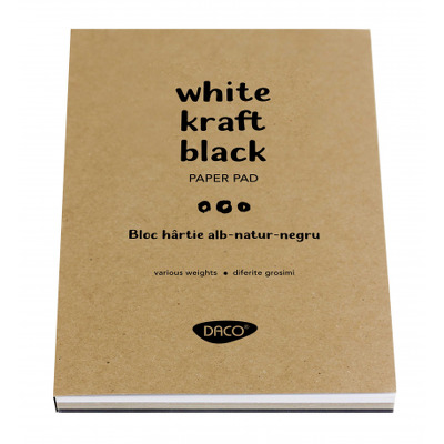 Bloc hartie A5 alb-negru 60 file, Daco Bloc hartie A5 alb-negru 60 file, Daco