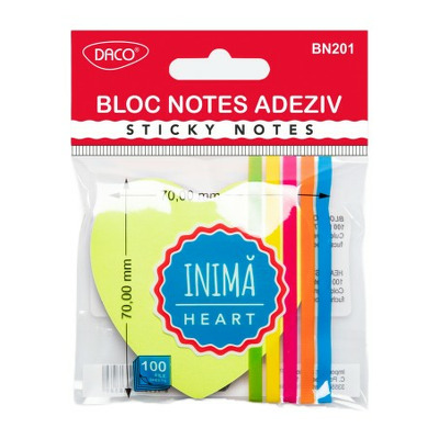 Bloc notes adeziv 7x7 mm Inima (Post-it)