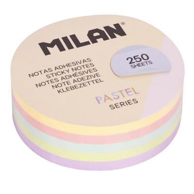 Bloc notes adeziv rotund 67 mm asortat pastel MILAN