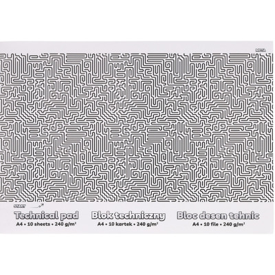 Bloc tehnic Strigo A4 cu 10 file 240g, SPA093