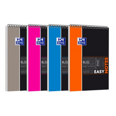 Blocnotes cu spirala A4+, OXFORD Student Easynotes, 80 file-90g/mp, 4 perf., coperta PP - mate