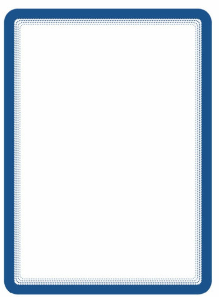 Buzunar magnetic pentru documente A4, cu rama color, 2 buc/set, DJOIS - rama albastra