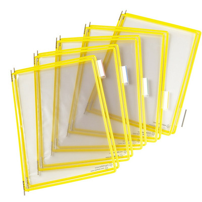 Buzunare prezentare pentru display, A4, (10 buc/set), rama metalica, DJOIS - galben