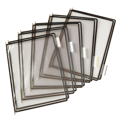Buzunare prezentare pentru display, A4, (10 buc/set), rama metalica, DJOIS - negru