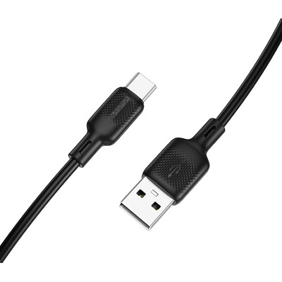 Cablu de date Borofone Lenny Series BX113, USB-A la USB-C, 3A, silicon, 2m, negru