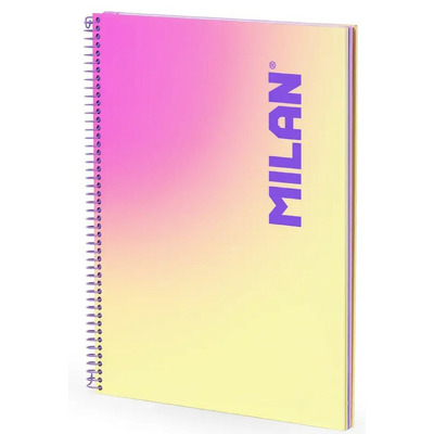 Caiet A4 90 file matematica spira MILAN galben Sunset