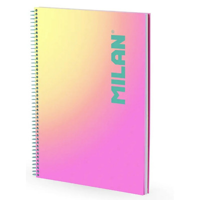 Caiet A4 cu 90 file matematica, spira, roz Sunset