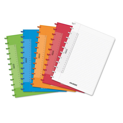 Caiet A4 dictando, 72 file - 90g/mp, coperta PP transparent color, Aurora Adoc