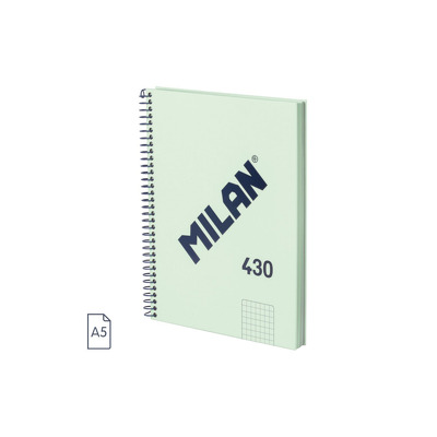 Caiet A5 80 file matematica spira Verde MILAN