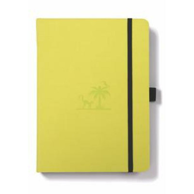 Caiet cu elastic, A5 , 96 file-100g/mp-cream, coperti rigide lime, Dingbats Yasuni - cu puncte