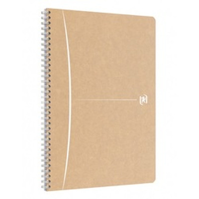 Caiet cu spirala A4, Touareg, 90 file-90g/mp, coperta carton reciclat, kraft - mate