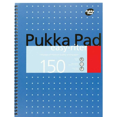 Caiet cu spirala dubla Pukka Pad Easy Writer A4+, 150 pag, coperti tari