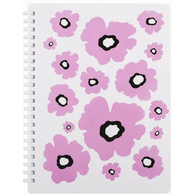 Caiet cu spirala flexibila, Strigo Pads Project Book, flori roz, A5, Matematica