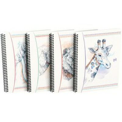 Caiet cu spirala, OXFORD Boho Spirit, B5, 60 file-90g/mp, Scribzee, coperta carton assorted design-mate