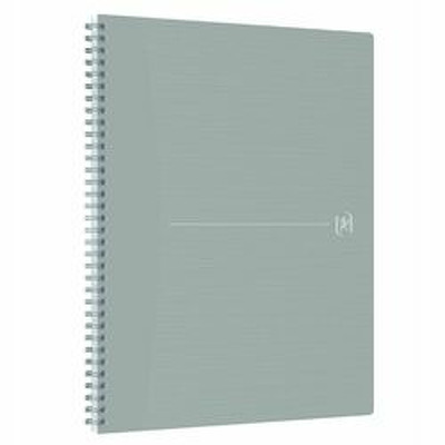 Caiet cu spirala, OXFORD Origins, A4 , 70 file-90g/mp, Scribzee, coperta PP gri deschis - mate