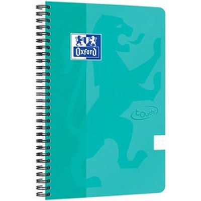 Caiet cu spirala, OXFORD Touch, B5, 70 file - 90g/mp, Scribzee, coperta carton verde menta- punctat