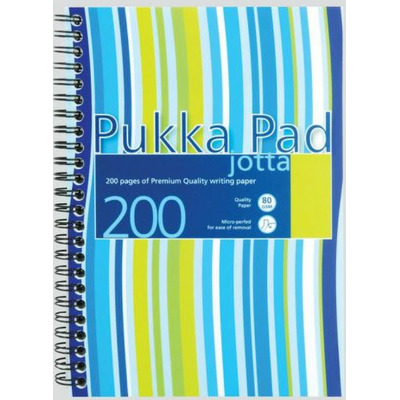 Caiet cu spirala Pukka Pad Stripes dictando A5, albastru, 200 pag, coperti PP