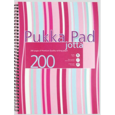 Caiet cu spirala Pukka Pad Stripes dictando A5, roz, 200 pag, coperti PP